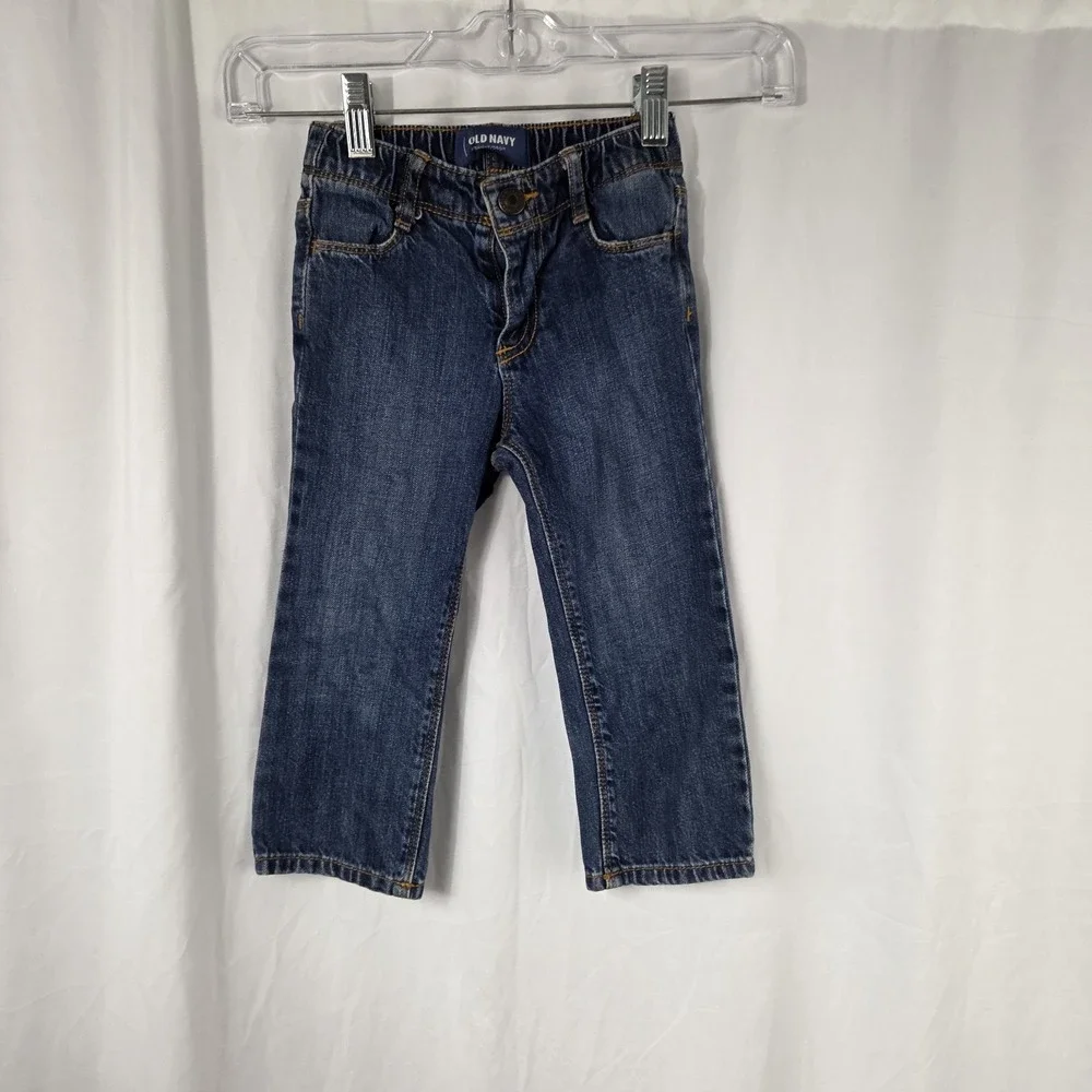Old Navy Toddlers Size 2T Elastic Waist Pull On Jeans Blue
